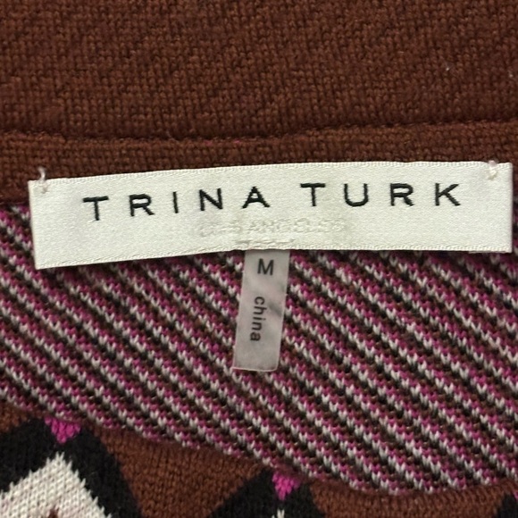 TRINA TURK Knit Merino
Wool Bodycon Pencil Geometric Print Skirt Sz medi… - Picture 5 of 9